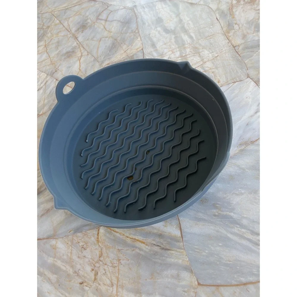 Emeril Lagasse Silicone Air Fryer Liner Round Gray Reusable Non-Stick Basket